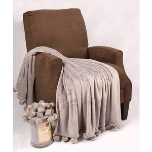 BNF Velour Couch Pom-Pom Throw 50"x60"